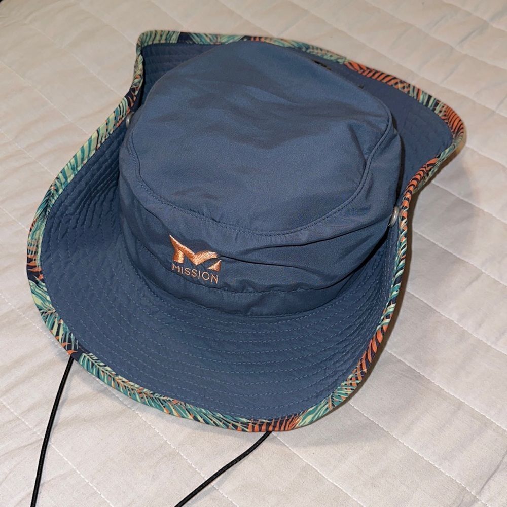 MISSION OS Unisex Blue Tropical UPF 50 Hydroactive Cooling Anywhere Boonie Hat - Picture 4 of 16